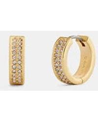 COACH - Pavé C Huggie Earrings - Lyst