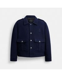 COACH - Short Wool Jacket - Lyst