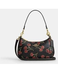 COACH - Teri Shoulder Bag With Cherry Print - Lyst