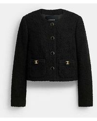 COACH - Veste En Coton Bouclé Avec C Traditionnel - Lyst