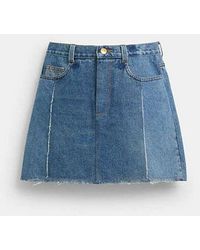 COACH - Repurposed Denim Mini Skirt - Lyst