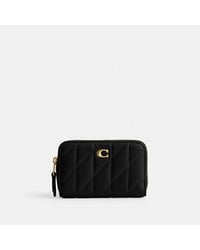COACH - Small Zip Around Card Case Wallet Handbags, Leather/Nappa - Lyst