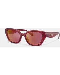 COACH - C Hardware Square Cat Eye Sunglasses - Lyst