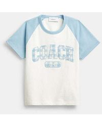 COACH - Gingham Sporty Raglan T-Shirt - Lyst