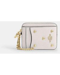 COACH - Zip Card Case With Heart Rivets - Lyst
