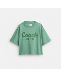 COACH - T-shirt court signature Cursive - Lyst