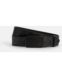 COACH - Signature Plaque Buckle Cut To Size Reversible Belt%2c 38mm - Lyst