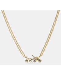 COACH - Double Chain Necklace - Lyst