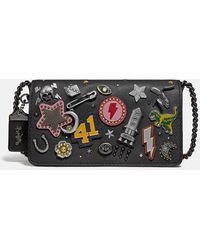COACH Dinky With Signature Canvas Detail And Souvenir Pins - Black