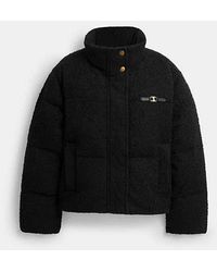 COACH - Heritage C Cropped Boucle Puffer Jacket - Lyst