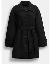 COACH - A-Line Double Faced Wool Coat - Lyst
