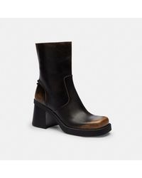 COACH - Sculpted C Bootie In Loved Leather - Lyst