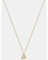 COACH - Halo Round Pendant Necklace - Lyst