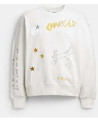 COACH - Shrunken Sketch Print Crewneck Sweatshirt - Lyst
