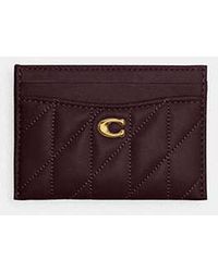 COACH - Logo-plaque Quilted-leather Card Holder - Lyst