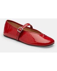 COACH - Sculpted C Crinkle Patent Leather Soft Mary Jane Flat Shoes - Lyst