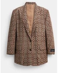 COACH - Blazer Croisé Signature C À Carreaux En Pour Femmes, Taille - Lyst
