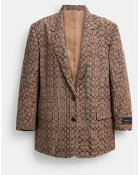 COACH - C Plaid Single Breasted Blazer - Lyst