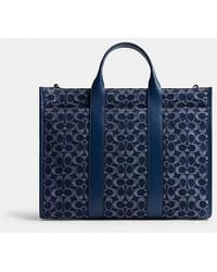COACH - Wesley Tote In Signature Denim - Lyst