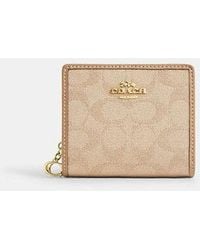 COACH - Snap Wallet With Signature Canvas - Lyst