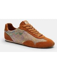 COACH - Flat Sneaker In Crystal Signature Jacquard - Lyst