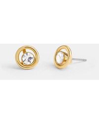 COACH - Halo Round Stud Earrings - Lyst