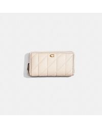 COACH Accordion Zip Wallet With Quilting And Rivets in Blue Lyst
