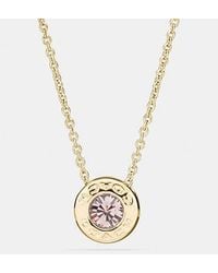 COACH - Open Circle Stone Necklace - Lyst