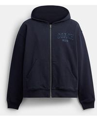 COACH Signature Full Zip Hoodie in Black for Men | Lyst