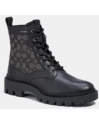 COACH - Citysole Lace Up Boot In Signature Jacquard - Lyst