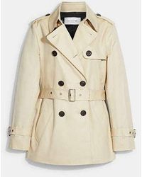COACH - Solid Short Trench Coat - Lyst
