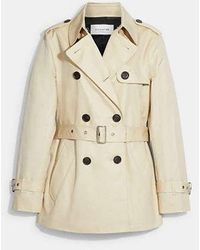 COACH - Gabardina corta de un solo color - Lyst