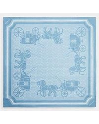 COACH - Signature Horse And Carriage Print Silk Square Scarf - Lyst