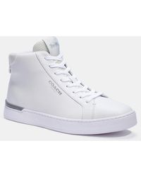 coach high top button up sneaker