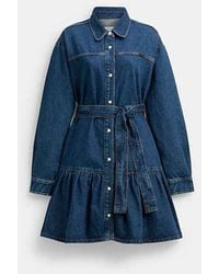 COACH - Denim Shirt Dress - Lyst