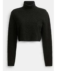 COACH - Signature Knit Cropped Turtleneck - Lyst