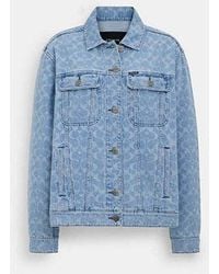 COACH - Signature Denim Jacket - Lyst