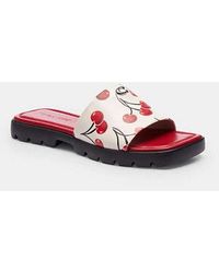 COACH - Florence Sandal With Cherry Print - Lyst