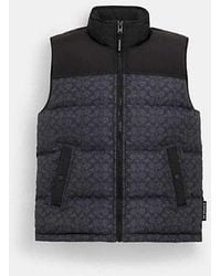 COACH - Signature Down Vest In Recycled Polyester - Lyst