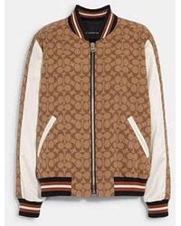 COACH Tonal Signature Souvenir Jacket in Black | Lyst