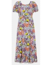 COACH - Floral Midi Dress - Lyst