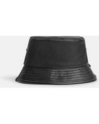 COACH - Leather Bucket Hat - Lyst