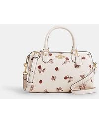 COACH - Rowan Satchel Bag With Ladybug Floral Print - Lyst