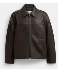 COACH - Leather Jacket - Lyst