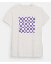 COACH - Checkerboard T-shirt In Organic Cotton - Lyst