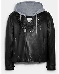COACH - Leather Moto Jacket - Lyst