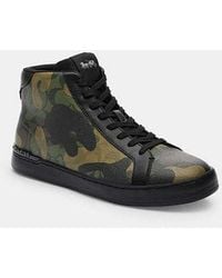 COACH - Clip High Top Sneaker In Signature Canvas With Camo Print - Lyst
