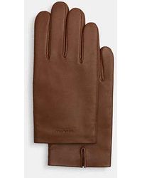 COACH - Leather Tech Gloves - Lyst