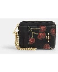 COACH - Zip Card Case With Cherry Print - Lyst