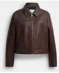 COACH - Leather Jacket - Lyst